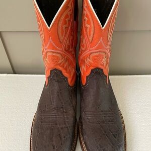 Ariat Western Cowboy Boots Brown Orange